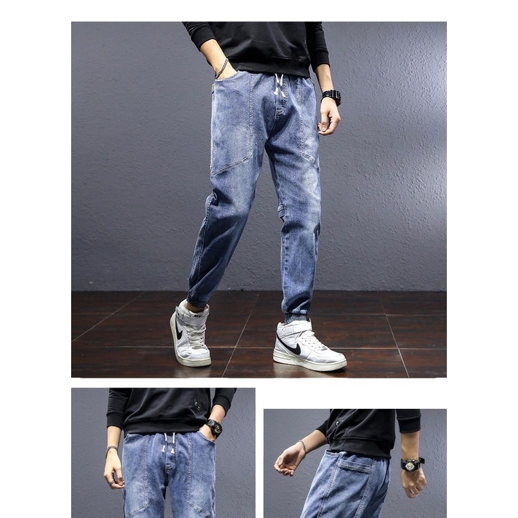MR-DEER กางเกงยีนส์ขายาวผู้ชายเอวยางยืด ปลายขาจั้ม รุ่น M1144 ราคา ถูกที่สุด ดีลบีเคเค แกลเลอรีภาพที่ 8