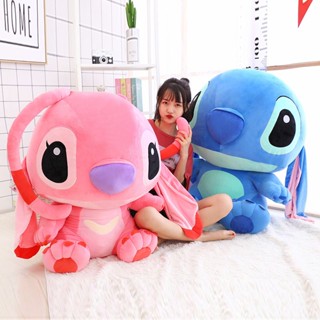 ของเล่นตุ๊กตาดิสนีย์ Lilo Stitch Angel แบบนิ่ม ขนาดใหญ่ น่ากอด