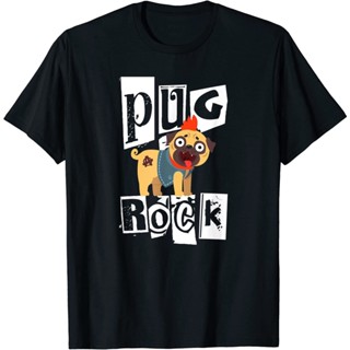 เสื้อยืด พิมพ์ลายรอยสัก Pug Rock Punky Dog Mohawk Hairdo