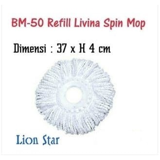 ตกลง!! Livina BM 50 Floor Mop Refill สําหรับ Lion Star Spin Mop BM 45 / BM 46 / BM 51 Ds3 Bucket