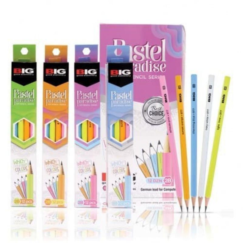 BIG 2B Pastel Paradise PS-977 Graphite Pencil Extra Dark ขายปลีก