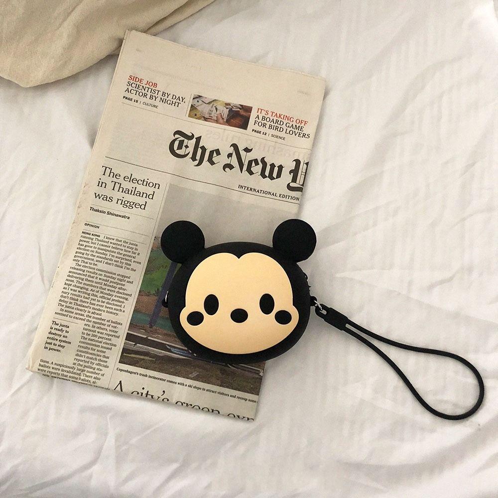 Shanhai กระเป๋าใส่เหรียญซิลิโคนสําหรับผู้หญิงหมีหวานกระเป๋าเครื่องสําอางกระเป๋าเก็บมินิกระเป๋าจี้กระเป๋าซิปกระเป๋าสตางค์