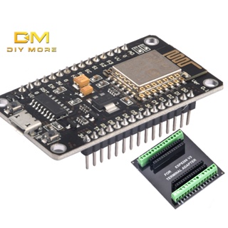 DIYMORE Nodemcu V3 ESP8266 ESP-12E บอร์ดทดลอง WIFI บอร์ดขยาย CH340G กระดานดํา สี่เหลี่ยม ไมโคร USB อินเตอร์เฟซ หัวแร้งบัดกรี