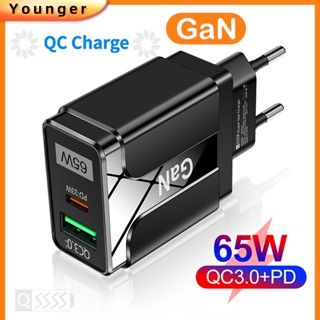 อะแดปเตอร์ชาร์จเร็ว 65W GaN 9V12V QC3.0+PD33W สําหรับ i-Phone 13 14 i-Pad H-uawei X-iaomi S-amsung Type C Android