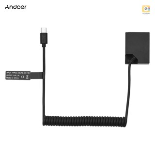 Andoer NP-W126 อะแดปเตอร์คัปเปลอร์แบตเตอรี่ดัมมี่ USB-C พร้อมสายเคเบิล USB Type-C แบบเปลี่ยน สําหรับ Fujifilm X100F X100V X-S10 X-Pro3 X-E3 X-A2 X-A5 X-A7 X-