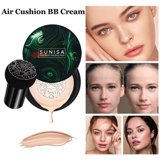 Sunisa หัวเห็ด BB Air Cushion / บีบีครีม เนื้อแมตต์ น้ําหนักเบา ปกปิดสูง / บีบีครีม ต่อต้านริ้วรอย หน้าชุ่มชื้น ผิวสมบูรณ์แบบ บาล์มความงาม / บีบีครีม ล้างผิว