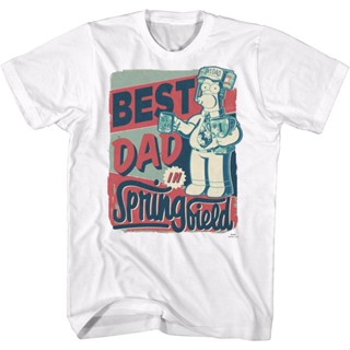 Best Dad In Springfield The Simpsons T-Shirt เสื้อคู่รัก เสื้อ ยืด ผู้ชาย