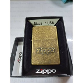 ZIPPO 28994 ZIPPO STAMP ANTIQUE BRASS   สีทองผิวทองเหลือง   ลายปั้มนูนจากด้านในถังนอก   ของใหม่ไม่ผ่านการใช้งาน  มาพร้อม