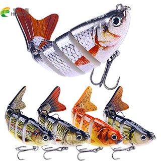 HENGJIA 1PCS เหยื่อตกปลาเหมือนจริง 6 ข้อ 10 ซม/17.5 กรัม Multi Jointed Swimbaits Slow Sinking Bionic Swimming Lures Freshwater Saltwater Bass Lifelike Fishing Lures