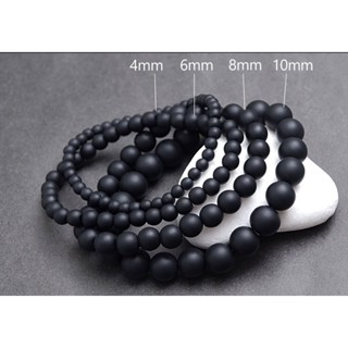 Natural Matte Onyx  Bead Bracelet, Genuine Round Beaded Healing Crystal Bracelet Men Women Stretchy Bracelet