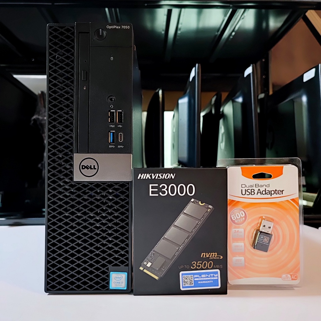 คอมพิวเตอร์ (การ์ดจอ 2 GB) Dell Optiplex 7050 - CPU Core i7-7700 @3.6 GHz + M.2 256 GB มี HDMI สเปคแ