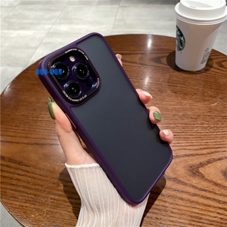 【Matte acrylic hard case/Dark Purple】เคส compatible for iPhone 14 pro max 13 pro max 12 pro max case