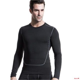 จัดส่งทันทีเสื้อออกกำลังกายแขนยาว เสื้อรัดกล้ามเนื้อ Long-Sleeved Quick-Drying Compression