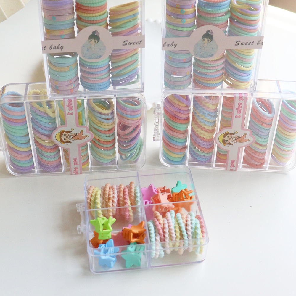 ยางรัดผมเด็ก พาสเทล 10เส้น พร้อมกล่อง น่ารัก ยางมัดผม - รูปที่ 7