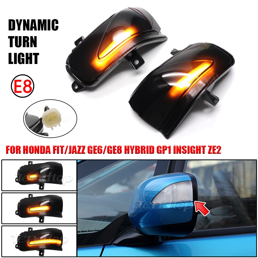 ไฟเลี้ยวไดนามิก LED กระพริบ สําหรับ Honda Fit Jazz GE INSIGHT ZE  Side Wing Mirror Flasher 2009-2014