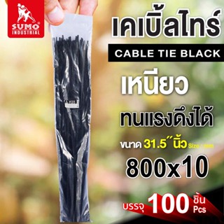 เคเบิ้ลไทร์ 800mm.(31.5")x10mm สีดำ