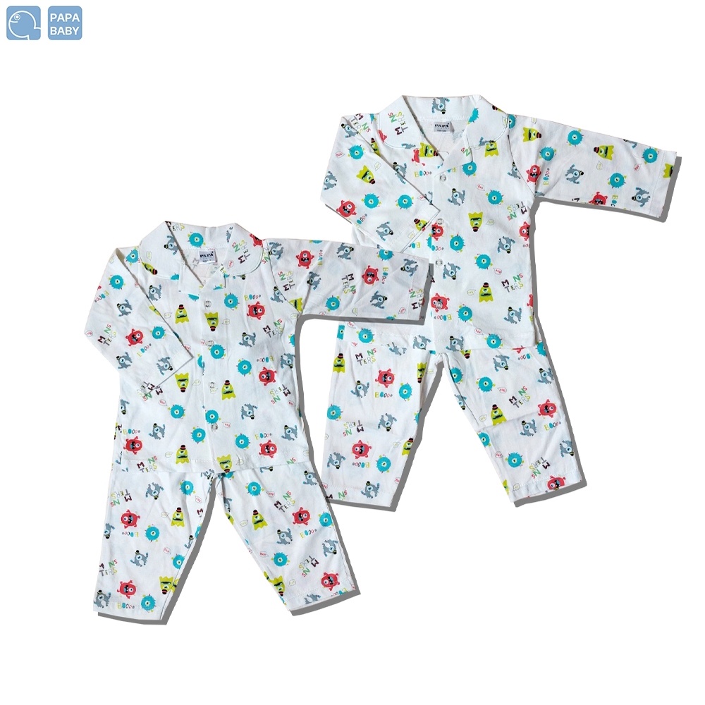 PAPA ชุดนอนเด็ก ลายน้องมอนเตอร์ มีให้เลือก 3 แบบ ผลิตจากCotton100% นุ่ม ใส่เย็นสบาย ไซส์12-24M ชุดนอน เสื้อผ้าเด็ก
