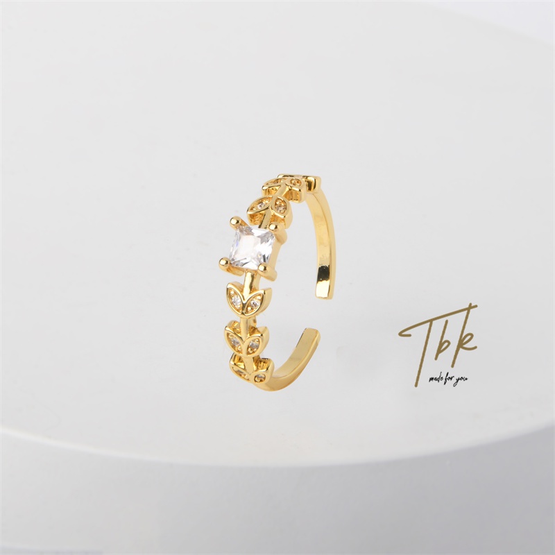 TBK แหวน ผู้หญิง ทองครึ่งสลึงแหวนทอง ring เพชร แฟชั่น ไม่ลอกไม่ดํา ทองครึ่งสลึง ครึ่งสลึง เพชรแท้ ชุบทอง 18k สําหรับผู้หญิง 547r
