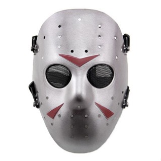 หน้ากาก Mask Friday The 13th วันศุกร์ที่ 13 Jason Voorhees เจสัน วอร์ฮีส์ C-8 สีเงิน วัสดุ PC เกรด A สุดโหด Horror