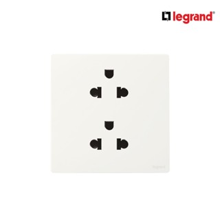 Legrand เต้ารับคู่มีกราวด์ สีขาว 1G EURO-US 16A 2x2P+Earth Socket รุ่นมาเรียเซนต์ | Mallia Senses | Matt White| 281104MW