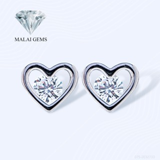 Malai Gems ต่างหูเพชร ต่างหูหัวใจ เงินแท้ Silver 925  ต่างหูรูปหัวใจ เพชรสวิส CZเคลือบทองคำขาว รุ่น 075-2E32733 แถมกล่อง