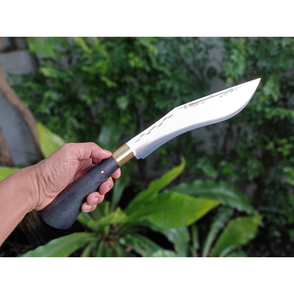 มีดกุรข่า กุรข่า Kukri มาเชเต้ Machete มีดเดินป่า มีดแคมป์ มีดต่อสู้ ใบ 12” ตีร้อนชุบแข็ง ผิวขัดตอกล