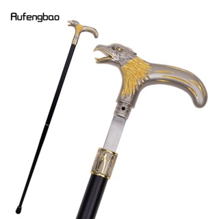 Golden Dinosaur Eagle Hawk  Walking Stick with Hidden Plate Self Defense Fashion Cane Plate Cosplay Crosier Stick 93cm