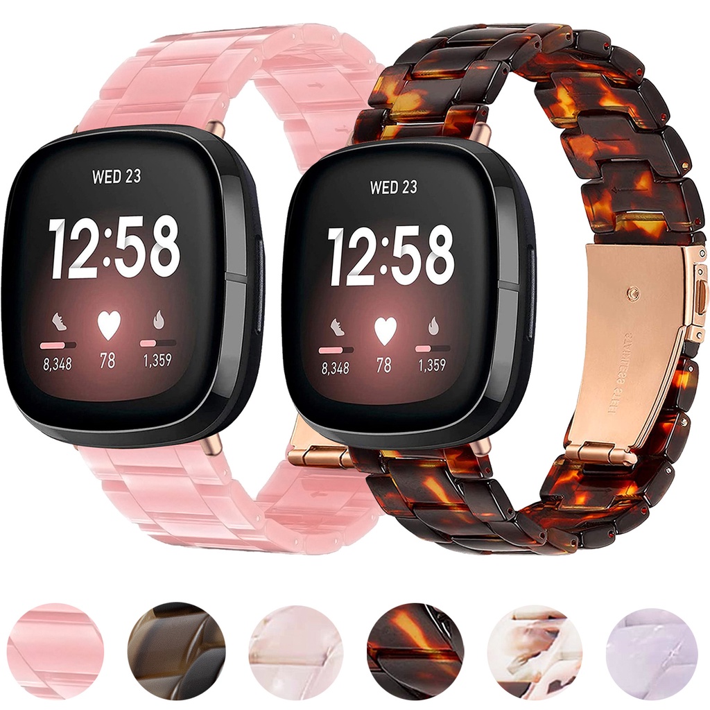 สายนาฬิกาข้อมือเรซิ่น สามลูกปัด แฟชั่น สําหรับ Fitbit Versa 4 Sense 2 Versa 3 Sense