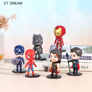 Ztd โมเดลภาพยนตร์ดิสนีย์มาร์เวล The Avengers Q Version Thor Captain America Iron Ma 07 6 ชิ้น ต่อชุด