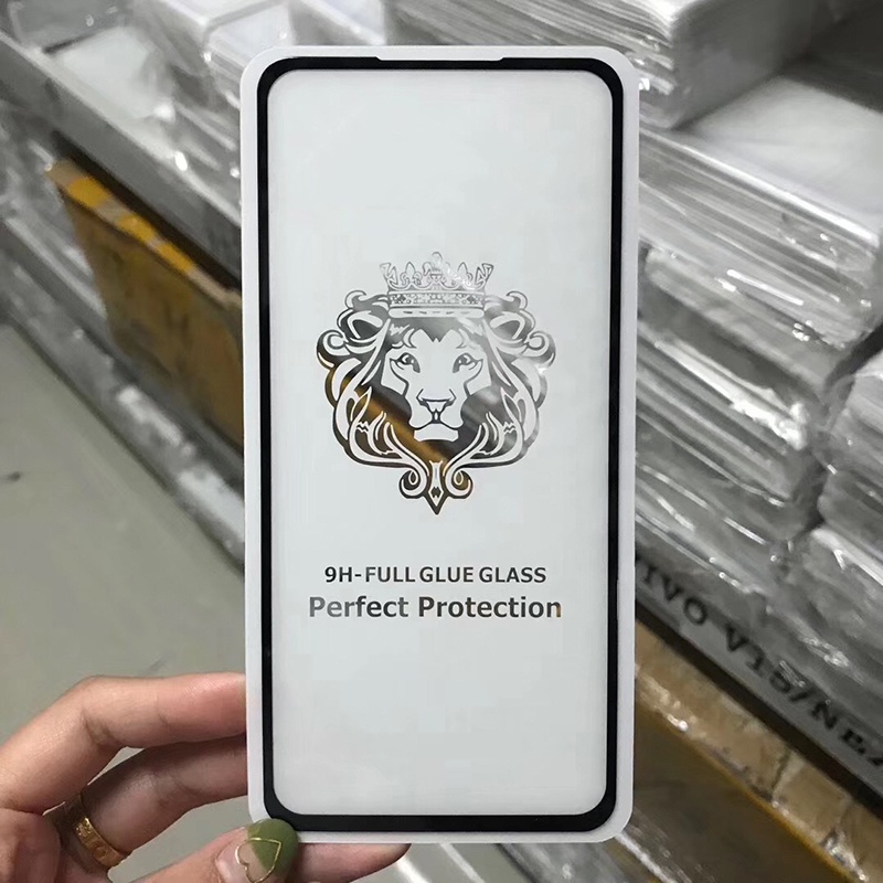 ฟิล์มกระจก 9H Glass เต็มจอ หัวสิงโต iPhone 11 12 13 14 15 Pro Max 16 Plus  X XS XS Max 7 Plus 8 Plus SE 2020 12 13 Mini ราคา ถูกที่สุด ดีลบีเคเค