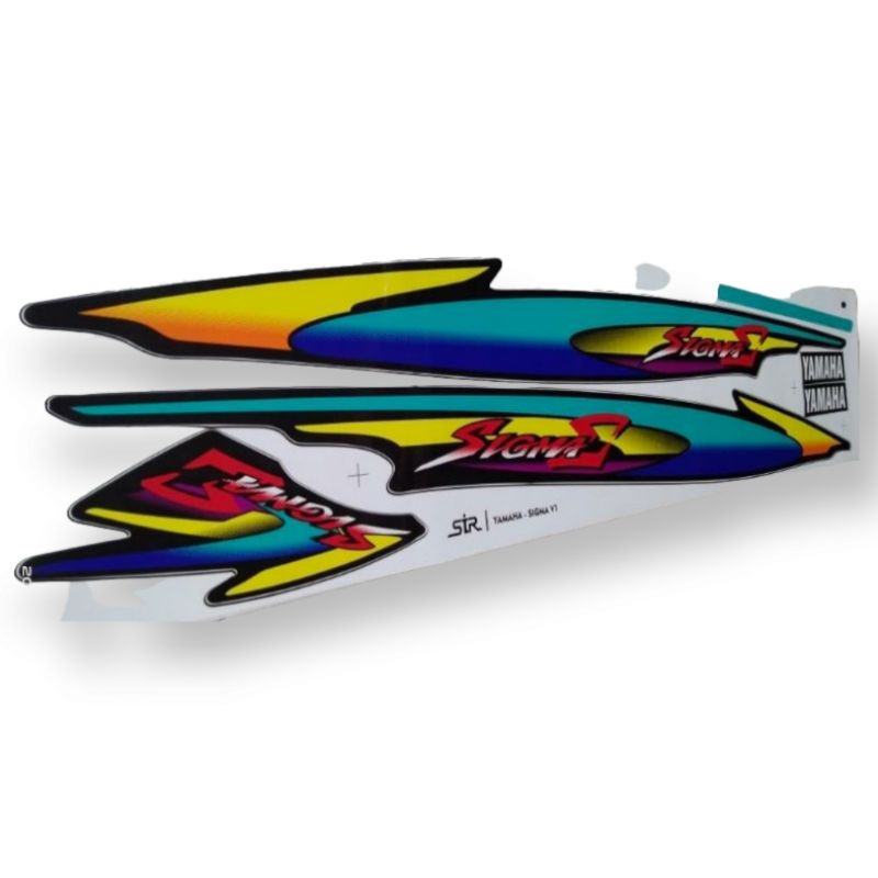 Yamaha Zigma E ZiGMA E 2000 2001 สติ๊กเกอร์แถบมอเตอร์ไซค์ พิมพ์ตัดทนวานิช