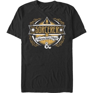 Sorcerer Dungeons &amp; Dragons T-Shirt เสื้อยืดสีขาวผู้ชาย เสือยืดผู้ชาย