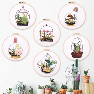 ชุดปักดอกไม้ ฟรีสะดึงขนาด 20cm Embroidery Kit size 20cm