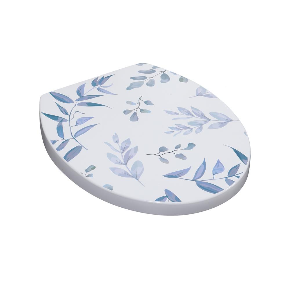 ฝารองนั่ง SLOW CLOSE MOYA SS0371A-BLUE LEAF Toilet seat  ฝารองนั่ง ฝาชักโครก ที่รองชักโครก