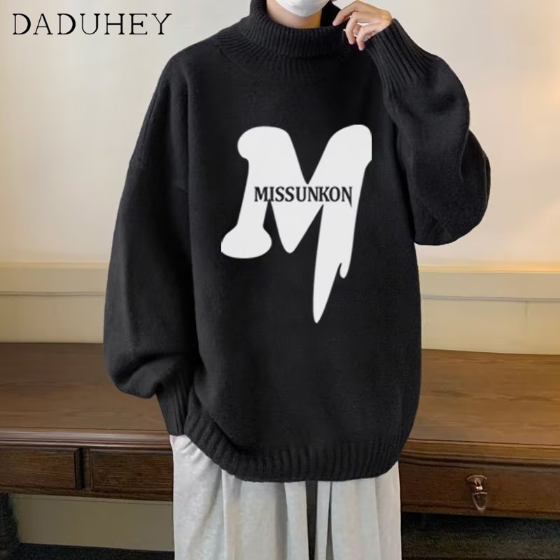 DaDuHey Men's Autumn and Winter Korean Style Trendy Thick Sweater Ins Fashionable All-Match Loose Sweater #4