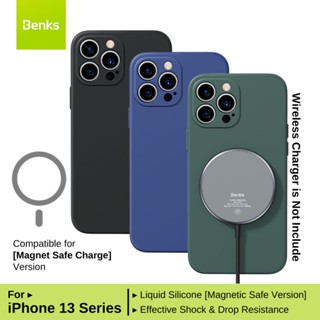 Benks เคสโทรศัพท์มือถือ ซิลิโคน แม่เหล็ก ลาย CUBE LIQUID M SAFE สําหรับ iPhone 13 Pro Max 13 Mini