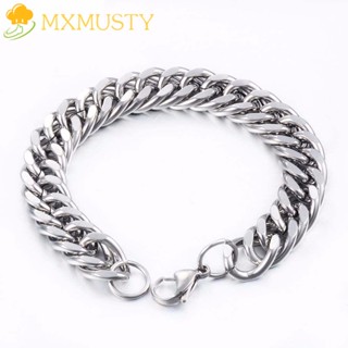 Mxmusty สร้อยข้อมือสแตนเลส 10 มม. สไตล์พังก์ร็อกสําหรับผู้ชายและผู้หญิง