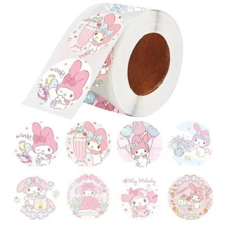 สติกเกอร์ฉลาก ลาย Sanrio My Melody หน้ายิ้ม เหมาะกับของขวัญวันวาเลนไทน์ สําหรับติดตกแต่ง จํานวน 500 ชิ้น