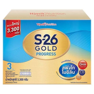 ราคาS-26 Gold Progress นมผง เอส26 โกลด์ โปรเกรส 3300 (สูตร 3) 6ซอง (ฟ้า)