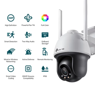 ⚡️กล้องวงจรปิดไร้สาย⚡️ TP-LINK (VIGI C540-W) 4MP Outdoor Full-Color Wi-Fi Pan Tilt Network Camera 3Y