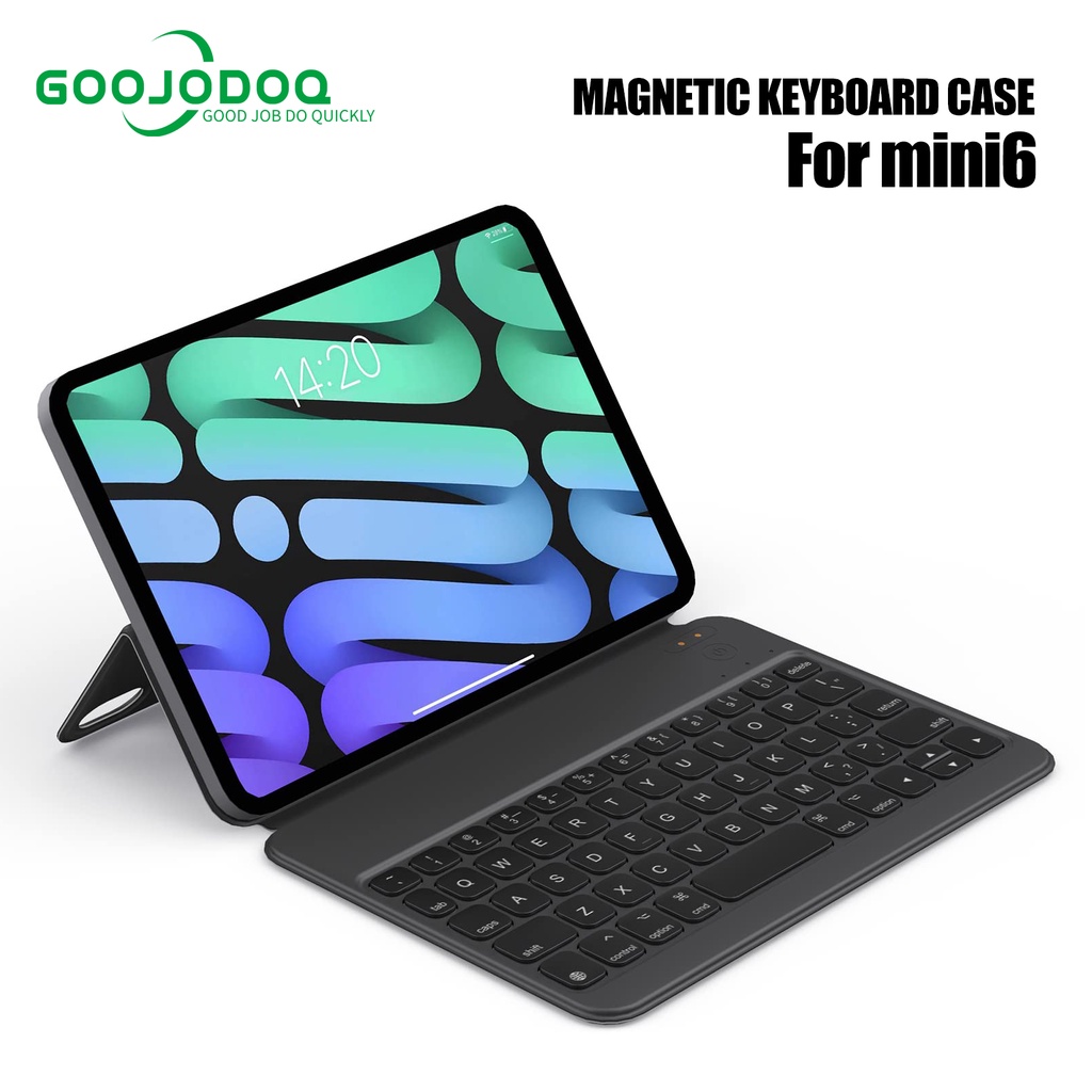 Goojodoq Magic Keyboard สําหรับ iPad Mini 6 คีย์บอร์ดบลูทูธไร้สาย คีย์บอร์ดเมจิกแบบพับได้