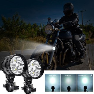 DIVEITONE ไฟหน้า LED 2PCS 60W สำหรับรถจักรยานยนต์ไฟ LED สปอตไลท์ Moto สากลไฟหน้ารถจักรยานยนต์เสริม 12V 24V ไฟรถยนต์ โคมรถจักรยานยนต์ไฟ ไฟตัดหมอก