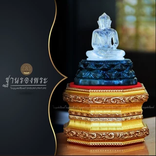 ฐานรองพระ ใบบุญเฟอร์นิเจอร์ แท่นพระ ฐานพระ แปดเหลี่ยม สูง 4 นิ้ว [ B033 ]