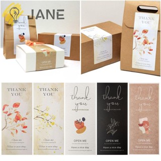 Jane สติ๊กเกอร์ Thank You กันน้ํา 6x15 ซม. สําหรับตกแต่งบรรจุภัณฑ์ 50 ชิ้น