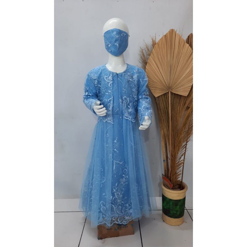 (ใหม่) R1TIARA - FULL BROCADE GAMIS DRESS FOR MALIM WOMEN AGED 3 4 5 6 7 8 9 10 11 12 13 14 ปีสําหรั