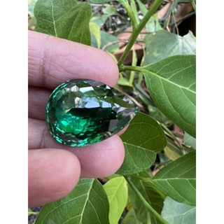 Synthetic CZ Cubic Zirconia Green Emerald pear 26x20- 73cts