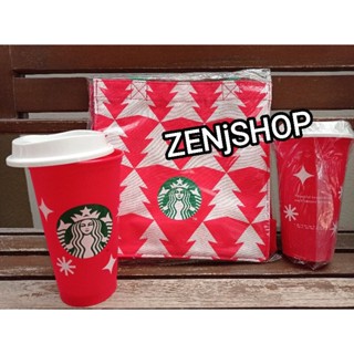 ===พร้อมส่ง===กระเป๋าxmas trees bag+แก้วสตาร์บัคส์ คริสมาสต์ Starbucks Reusable แก้วรียูสสตาร์บัคส์ คริสมาสต์