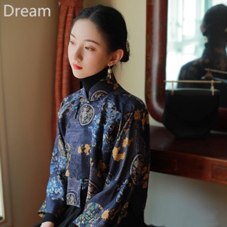 Classical printed Womens Chinese-style shirt