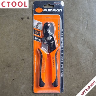 คีมปอกสายเคเบิล 7.5นิ้ว PTT-CA175X Pumpkin ของแท้ - คีมปลอกสายไฟ Authentic Wire Cutter and Wire Stripper 2 in 1 - ซีท...