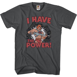 The Power He-Man Shirt เสื้อยืดเท่ เสื้อคู่รัก เสื้อยืดสีขาวผู้หญิง เสื้อสาวอวบ